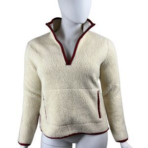 Marine Layer Womens Size XL Sherpa Corbet in Natural Rosewood Pullover Sweater